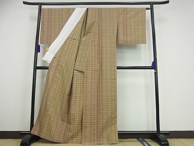平和屋本店▽極上 与那国花織 紬 長濱徳美作 単衣 徳吉工房織 証紙付き 逸品 未使用3s2023