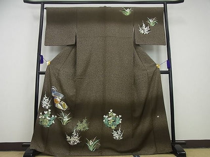 平和屋本店■極上　人間国宝　羽田登喜男　TOKIOetTOKI　訪問着　鴛鴦草花丸文　金彩　逸品3s2193