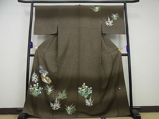 平和屋本店■極上　人間国宝　羽田登喜男　TOKIOetTOKI　訪問着　鴛鴦草花丸文　金彩　逸品3s2193