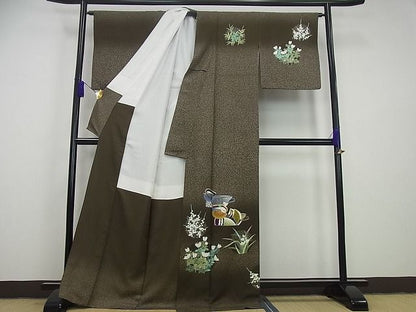 平和屋本店■極上　人間国宝　羽田登喜男　TOKIOetTOKI　訪問着　鴛鴦草花丸文　金彩　逸品3s2193