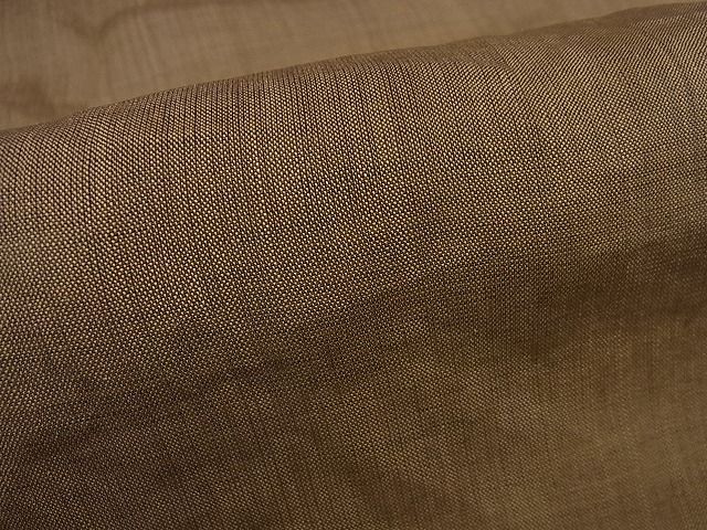 平和屋本店■極上　夏物　石川県指定無形文化財　能登上布　本麻手織上布　黄枯茶色　証紙付き　逸品3s2202