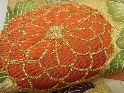 平和屋本店●極上 創業460年・千總 振袖 駒刺繍 流水吉祥花文 金彩 大丸扱い 逸品3s2222