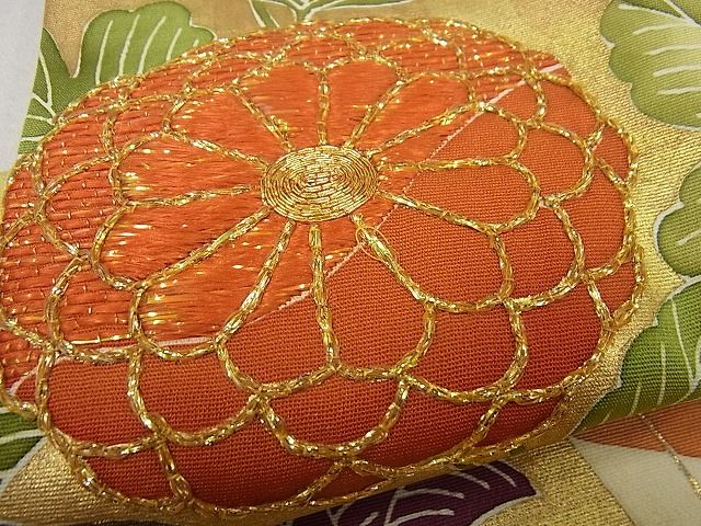 平和屋本店●極上 創業460年・千總 振袖 駒刺繍 流水吉祥花文 金彩 大丸扱い 逸品3s2222