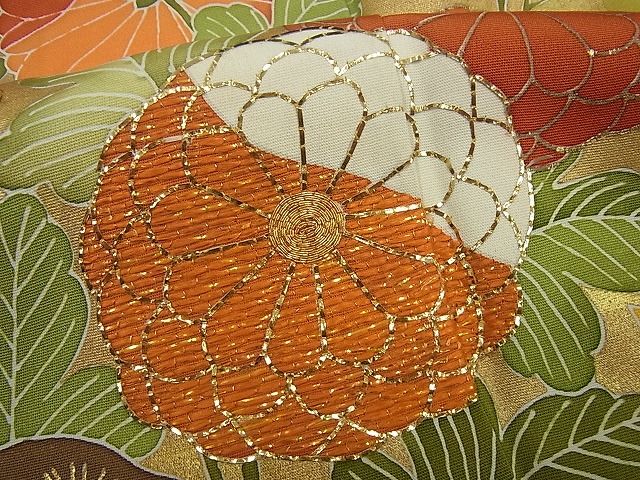 平和屋本店●極上 創業460年・千總 振袖 駒刺繍 流水吉祥花文 金彩 大丸扱い 逸品3s2222