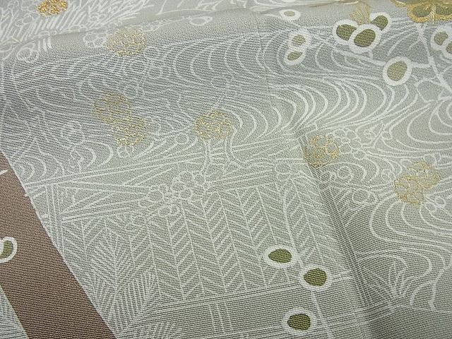 平和屋本店●極上　創業460年・千總　訪問着　絵巻風景枝梅文　金彩　パールトーン加工　逸品3s2237