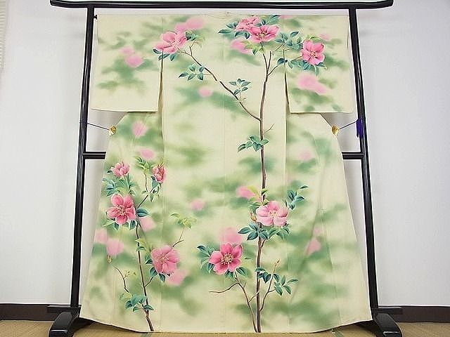 平和屋本店●極上　野口真造　大彦二代目　江戸染繍友禅　訪問着　枝花文　金糸　逸品s2421