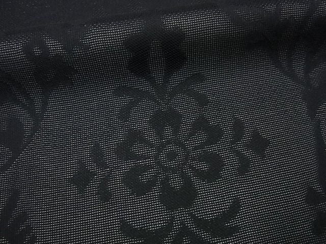 平和屋本店■極上　小紋　無双　紗袷　紗×絽　雪輪重ね菱花文　逸品　未使用3s2619