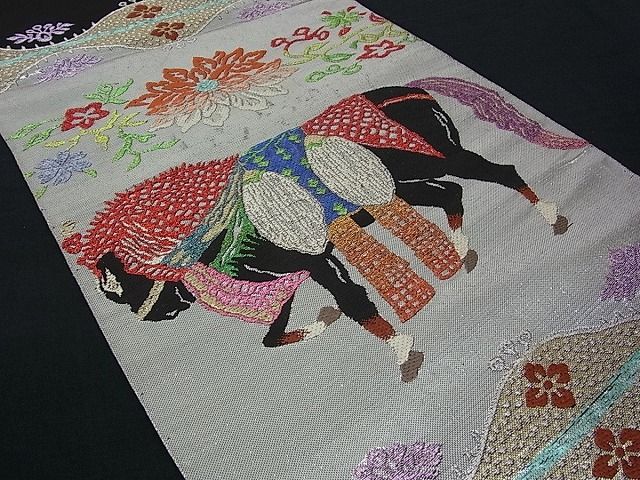 平和屋本店●極上 龍村平蔵製 本袋帯 天竺装駒 逸品s2827