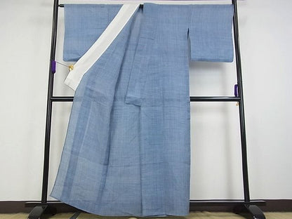 平和屋本店＊最高級 夏物 重要無形文化財 越後上布 林宗平 格子 証紙付き 逸品 s30628
