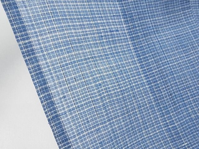 平和屋本店＊最高級 夏物 重要無形文化財 越後上布 林宗平 格子 証紙付き 逸品 s30628