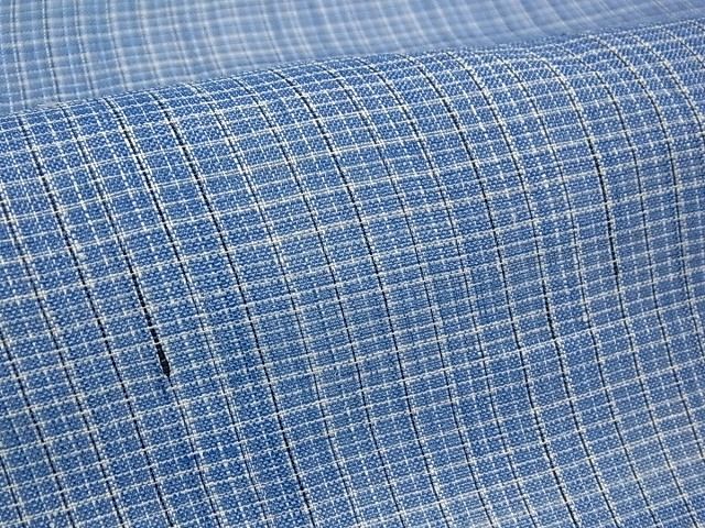 平和屋本店＊最高級 夏物 重要無形文化財 越後上布 林宗平 格子 証紙付き 逸品 s30628