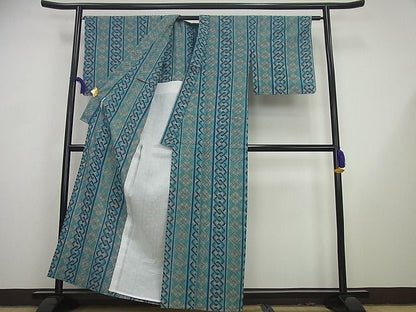 期間限定セール35％off■極上　夏物　浴衣　銀座もとじ　竺仙　菱繋ぎ　綿　たとう紙付き　逸品　未使用3s3078