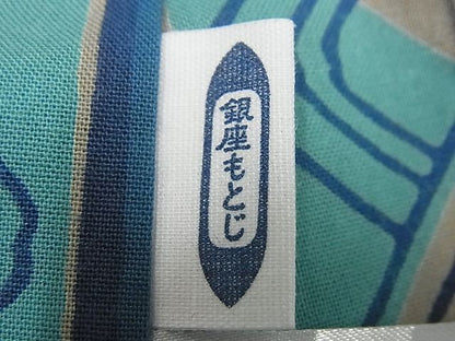 期間限定セール35％off■極上　夏物　浴衣　銀座もとじ　竺仙　菱繋ぎ　綿　たとう紙付き　逸品　未使用3s3078