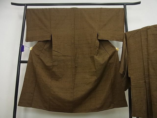 平和屋本店▽超希少 男性 伊兵衛織 工芸手織 アンサンブル 単衣 逸品3s3389