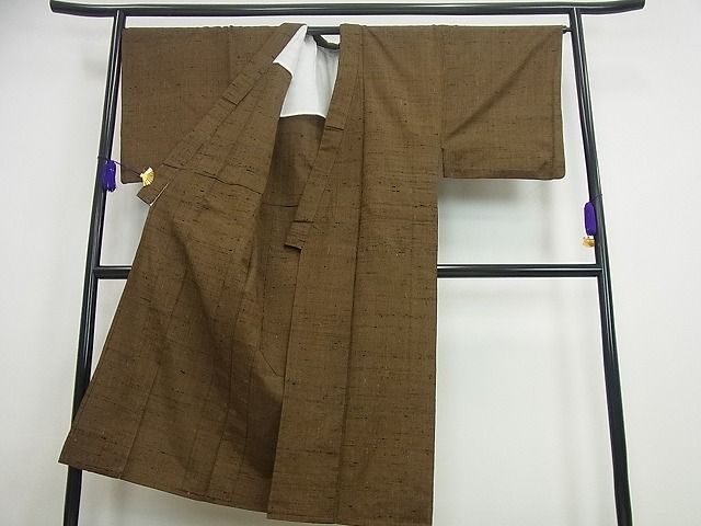 平和屋本店▽超希少 男性 伊兵衛織 工芸手織 アンサンブル 単衣 逸品3s3389