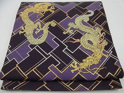 平和屋本店●最高級 龍村平蔵製 本袋帯 瑞龍文 金銀糸 逸品3s3613