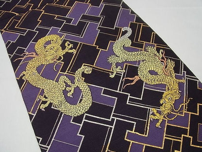 平和屋本店●最高級 龍村平蔵製 本袋帯 瑞龍文 金銀糸 逸品3s3613