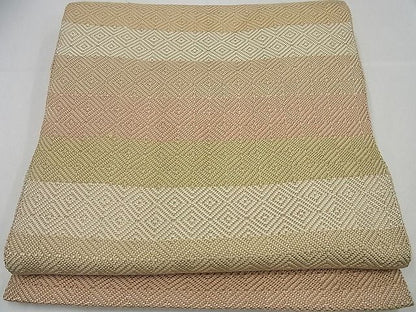 平和屋本店●超希少　伊兵衛織　工芸手織　八寸名古屋帯　入子菱　逸品3s3685