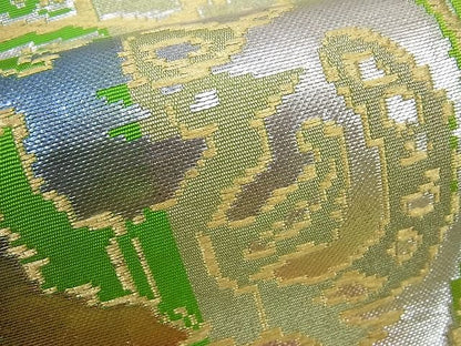 平和屋本店●最高級　龍村平蔵製　本袋帯　円文白虎錦　金銀糸　逸品3s3802