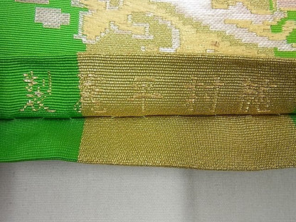平和屋本店●最高級　龍村平蔵製　本袋帯　円文白虎錦　金銀糸　逸品3s3802