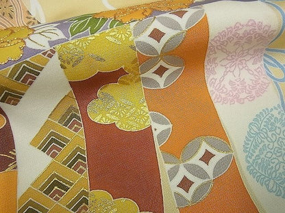 平和屋本店●極上　創業460年・千總　訪問着　駒刺繍　几帳吉祥文　金彩　パールトーン加工　逸品3s3889