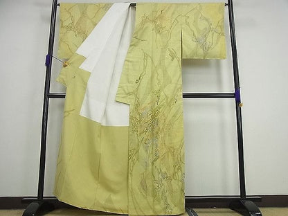 平和屋本店●超希少 創業460年・千總 訪問着 本場結城紬地 松坂屋扱い 逸品 未使用3s3896