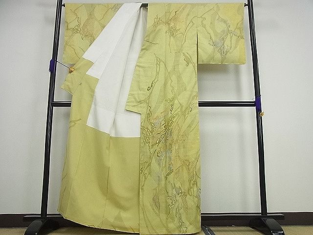 平和屋本店●超希少 創業460年・千總 訪問着 本場結城紬地 松坂屋扱い 逸品 未使用3s3896