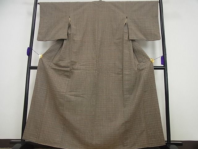 平和屋本店●超希少　国指定無形文化財　丹波布　染織作家　福永世紀子　草木染　紙タグ付き　逸品3s4439