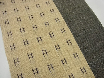 平和屋本店＊極上 最高級 夏物 重要無形文化財 越後上布 麻匠 小河正義 八寸名古屋帯 井桁絣 証紙付き 逸品3s4666