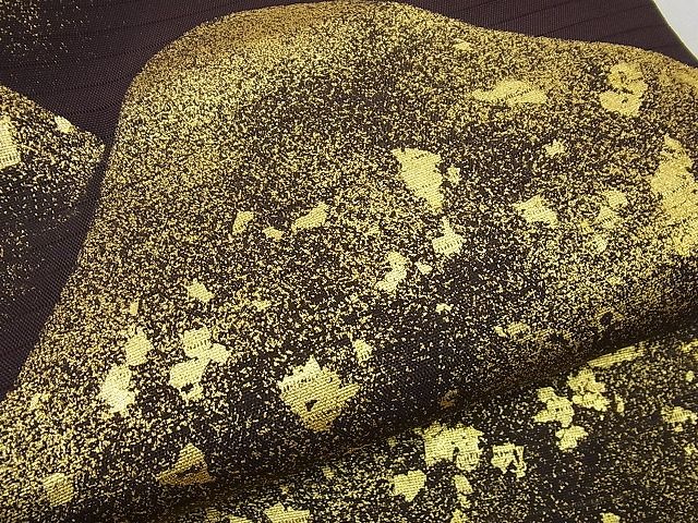 平和屋本店＊希少 夏物 浦野理一 絽塩瀬 九寸名古屋帯 遠山文 金彩 たとう紙付き 逸品 未使用3s4677