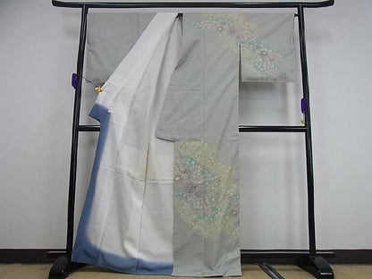 平和屋本店●極上 名門 藤娘きぬたや 藤娘大島絞り 本場大島紬 白恵泥 訪問着 辻が花 恵美和雄 証紙付き2s472