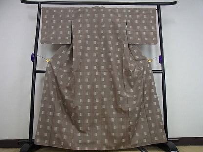 平和屋本店●希少　日本工芸会正会員　深石美穂　石垣島　川平織　花織　紬　推茜染　証紙付き　逸品　未使用2s479