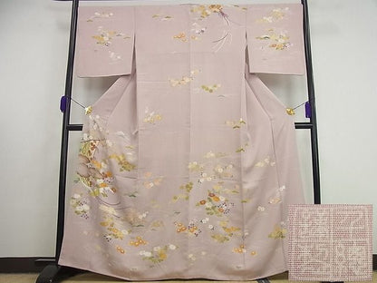 平和屋本店●極上　創業460年・千總　訪問着　駒刺繍　几帳花文　金彩　逸品3s4887