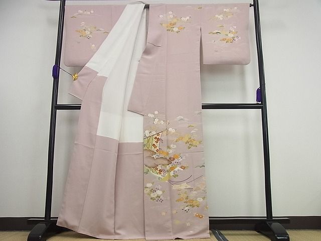 平和屋本店●極上　創業460年・千總　訪問着　駒刺繍　几帳花文　金彩　逸品3s4887