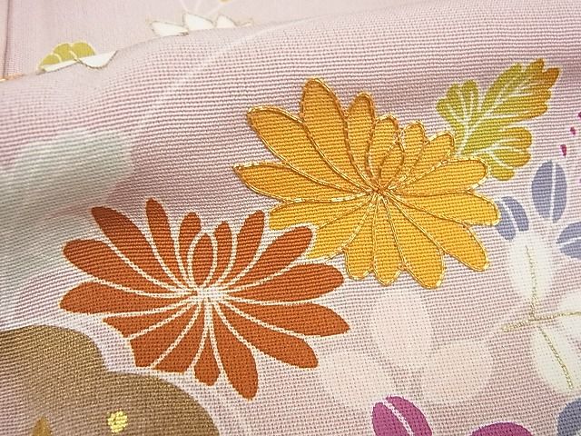 平和屋本店●極上　創業460年・千總　訪問着　駒刺繍　几帳花文　金彩　逸品3s4887