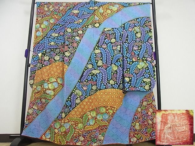 平和屋本店●極上 樋熊哲也 振袖 辻が花 総絞り 手描き 銀通し地 逸品 未使用3s5057