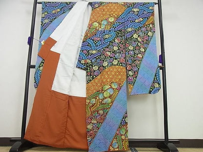 平和屋本店●極上 樋熊哲也 振袖 辻が花 総絞り 手描き 銀通し地 逸品 未使用3s5057