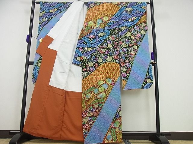 平和屋本店●極上 樋熊哲也 振袖 辻が花 総絞り 手描き 銀通し地 逸品 未使用3s5057