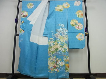平和屋本店●極上　創業460年・千總　振袖　駒刺繍　筏花文　金彩　大丸扱い　逸品3s5070