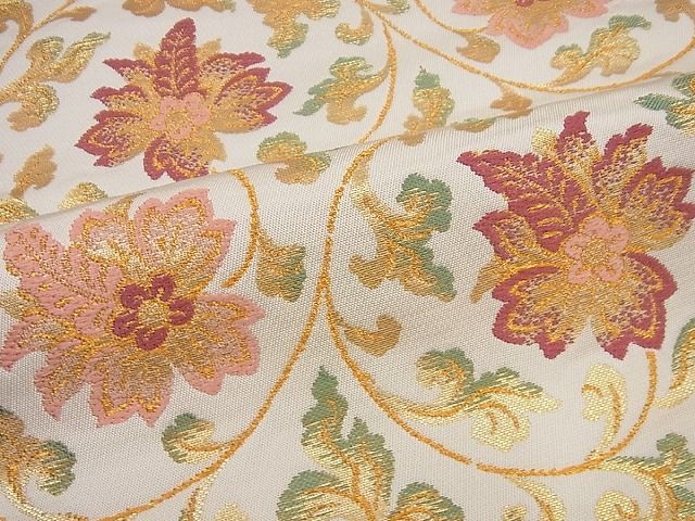 平和屋本店■極上 龍村美術織物 たつむら 本袋帯 料紙花映文 金糸 逸品3s545