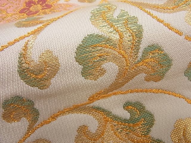 平和屋本店■極上 龍村美術織物 たつむら 本袋帯 料紙花映文 金糸 逸品3s545