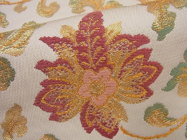 平和屋本店■極上 龍村美術織物 たつむら 本袋帯 料紙花映文 金糸 逸品3s545