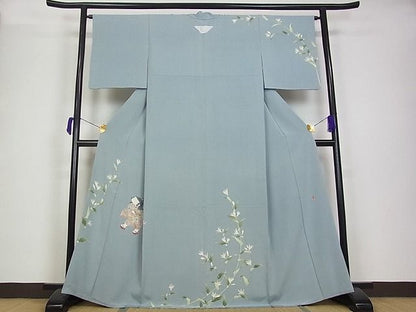 平和屋本店■極上　二代目・由水十久　本加賀友禅　訪問着　杜鵑草　豆がら茶色地　逸品　未使用s5589