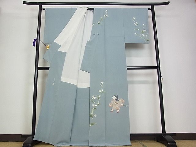 平和屋本店■極上　二代目・由水十久　本加賀友禅　訪問着　杜鵑草　豆がら茶色地　逸品　未使用s5589