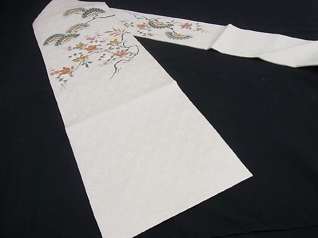 平和屋本店●極上　京都祇園の老舗　ぎをん齋藤　九寸名古屋帯　駒刺繍　吉祥花文　金糸　逸品　未使用3s593