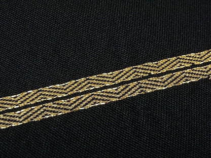 平和屋本店●極上 龍村平蔵製 本袋帯 村千鳥 黒地 逸品 s60049
