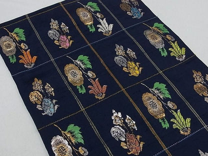 平和屋本店■極上　龍村平蔵製　本袋帯　モール草花　逸品　未使用　s60054