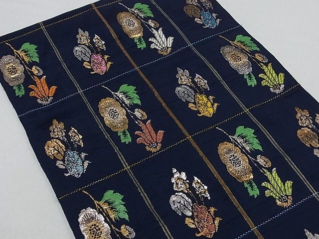 平和屋本店■極上　龍村平蔵製　本袋帯　モール草花　逸品　未使用　s60054
