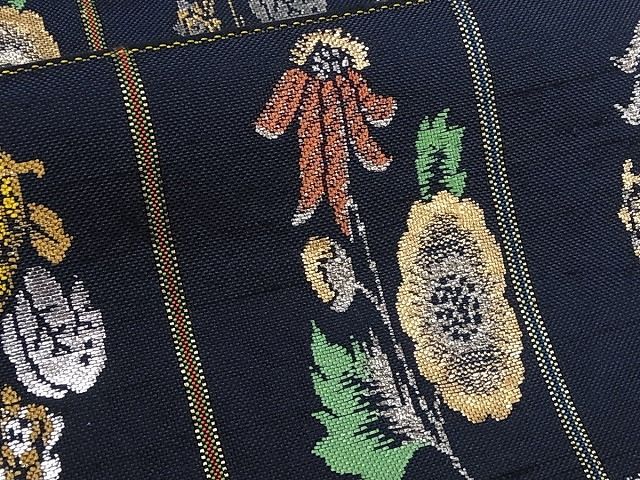 平和屋本店■極上　龍村平蔵製　本袋帯　モール草花　逸品　未使用　s60054