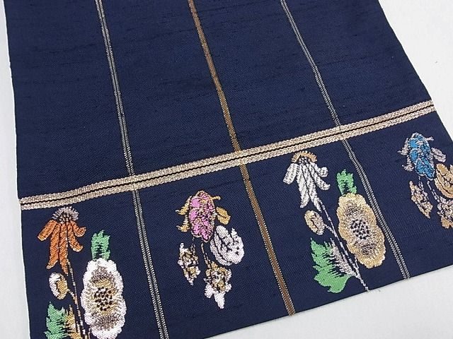 平和屋本店■極上　龍村平蔵製　本袋帯　モール草花　逸品　未使用　s60054
